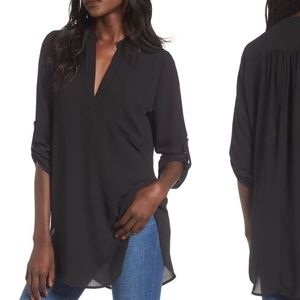 Lush black Henley tunic XL